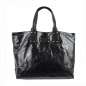 Preview: DAMEN SCHULTERTASCHE SHOPPER IN METALLIC LOOK UND JEANS SHCP631